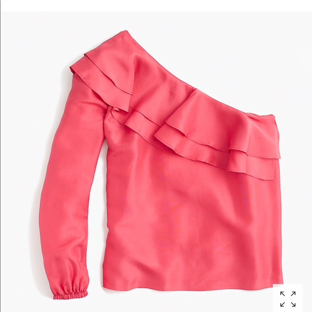 J. Crew 100% silk one shoulder blouse